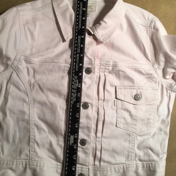 LEVI STRAUSS & CO. Original CROPPED Trucker Jacket, BLUSH PINK, Size Medium - Picture 7 of 8